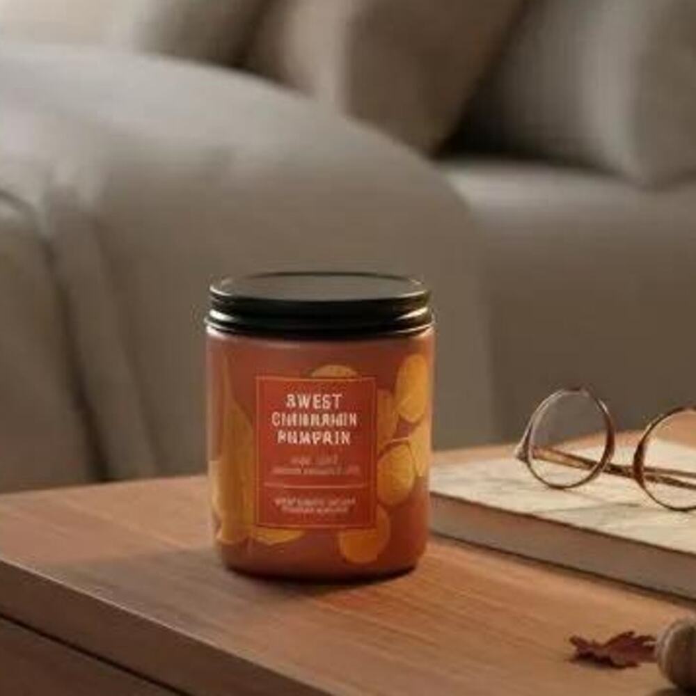NEW! Bath & Body Works Sweet Cinnamon Pumpkin 7oz Single Wick Candle Home Decor